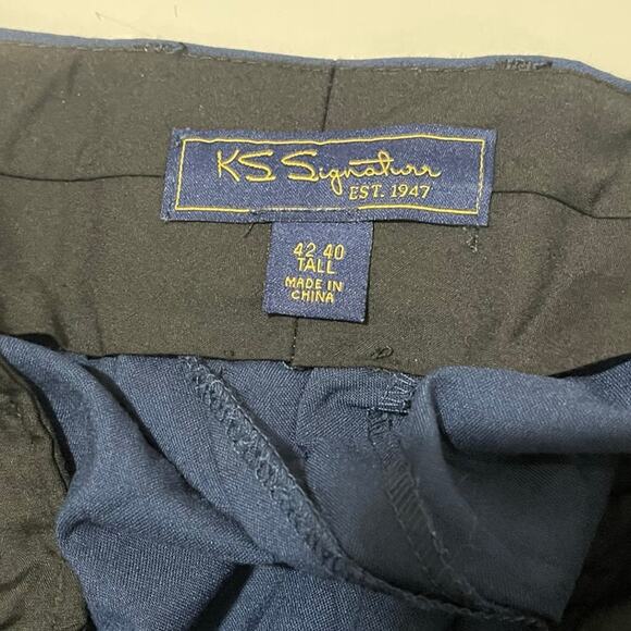 KS Signature Mens Dress‎ Pants Size 42/40 Tall Unhemmed - Picture 5 of 9